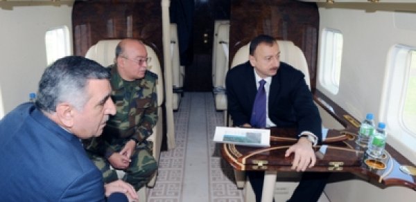 Prezident və nazir Zaqatalaya helikopterdən baxdılar - FOTOLAR