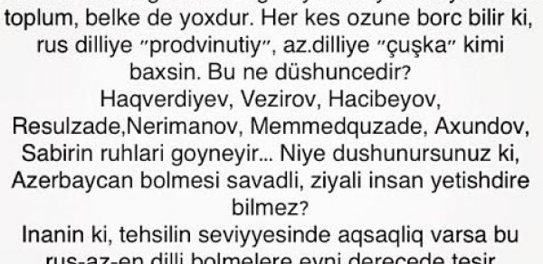 Murad Arifdən rus dilliləri qəzəbləndirəcək -  SÖZLƏR
