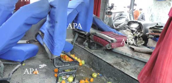 Xaçmazda sərnişin avtobusu qəzaya uğrayıb, 7 nəfər xəsarət alıb- FOTOLAR 