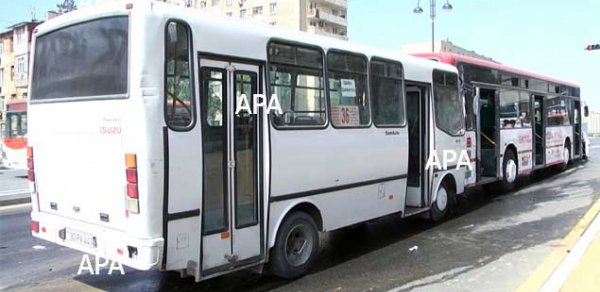 Bakıda baş verən avtobus qəzasının - FOTOLARI