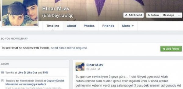 Kanalda batan gəncin ölümündən əvvəl yazdığı son status - FOTO