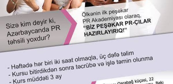 Ölkənin ilk peşəkar PR akademiyası tələbə qəbuluna başladı – VİDEO