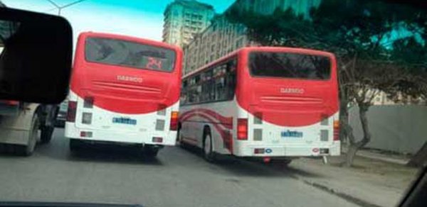 Bakıda avtobusla “avtoşluq” - VİDEO