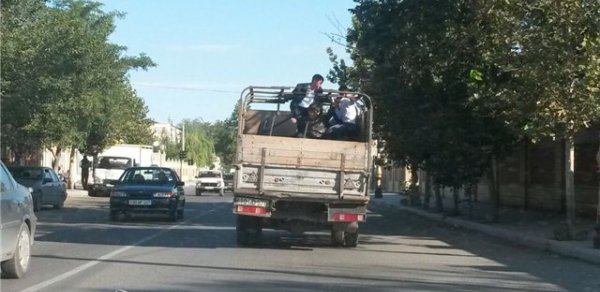 Məktəb direktoru şagirdlərə yük daşıdır - FOTOLAR