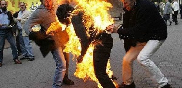 Gəncədə diri-diri yandırılan qadınla bağlı -  AÇIQLAMA 