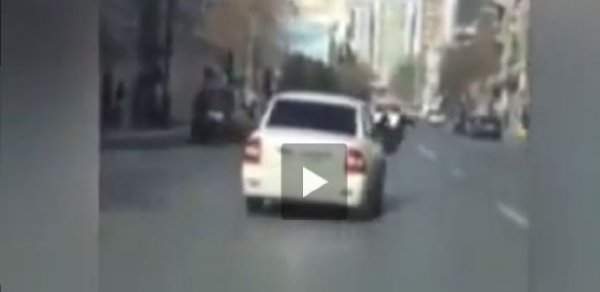 Bakıda yol polisini belə “sürüdülər” – REAL GÖRÜNTÜLƏR