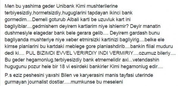 Tanınmış teleaparıcı "Unibank"ı biabır etdi -  FOTOFAKT