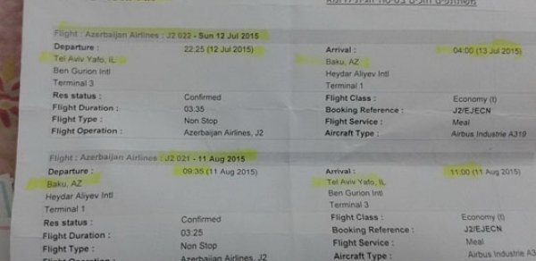 Xəbərdarlıq: Təl-Əviv-Bakı aviareysi üzrə saxta biletlər satılır