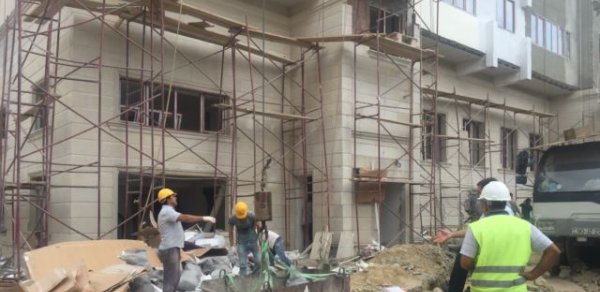 Yanan binanın təmirindən son görüntülər — VİDEO, FOTO