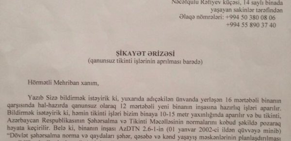 Xətai sakinləri təhlükə altındadır: Evlərinə bitişik bina tikilir - FOTOLAR + VİDEO