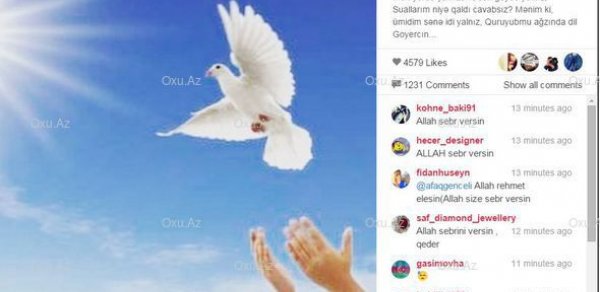 Afaq Gəncəli oğlu haqda: Mən yerdə yalnızam, sən göydə yalnız