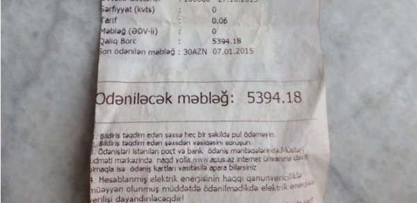 Nardaranlının işığa olan borcu -  5394 manat