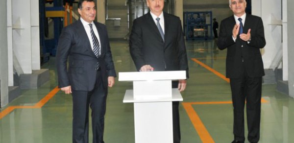 İlham Əliyev zavod açılışında