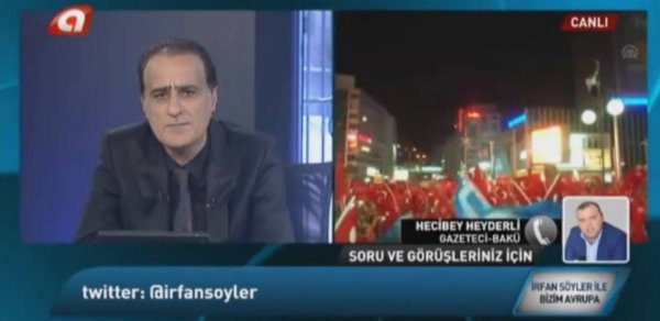 Hacıbəy Heydərli Türkiyənin Kanal A televiziyasında canlı yayımda çıxış edib - VİDEO