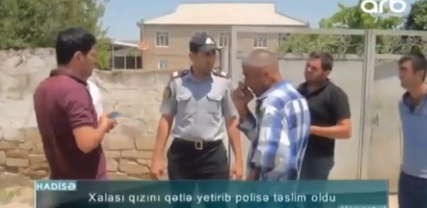 Xalası qızının boğazını kəsib polisə təslim oldu – VİDEO