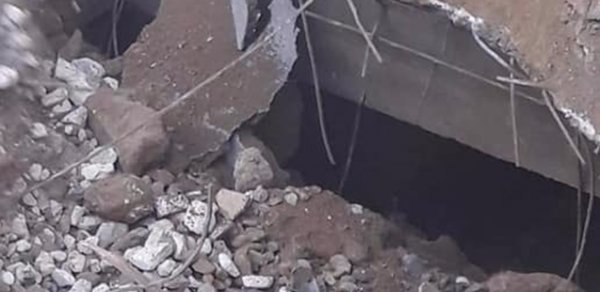 Bakıda çökmüş yolun altında tunel aşkarlandı - Fotolar