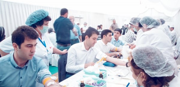 Gəncədə deputat gənclərlə birgə qanvermə aksiyasında iştirak edib - FOTOLAR