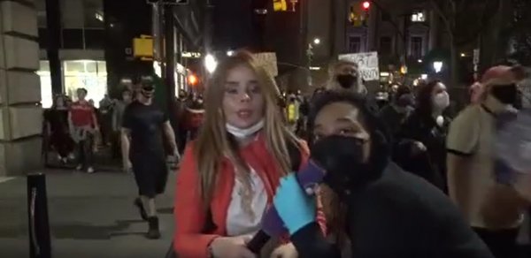 Nyu-Yorkdakı aksiyanı işıqlandıran "Xəzər TV"-nin əməkdaşı çətin anlar yaşadı - VİDEO