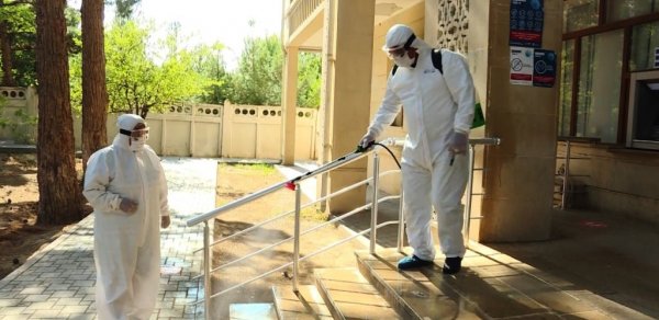 Naftalanda pandemiya əleyhinə tədbirlər davam edir - FOTOLAR