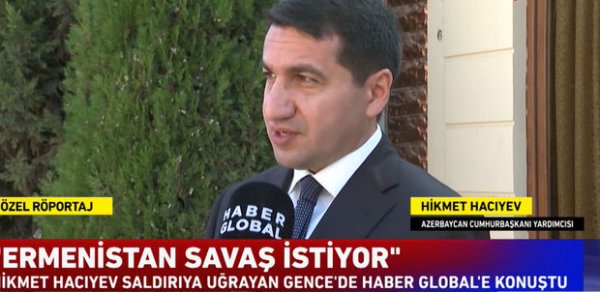 Hikmət Hacıyev “Haber Global”da Gəncənin raket atəşinə tutulması barədə məlumat verib - VİDEO