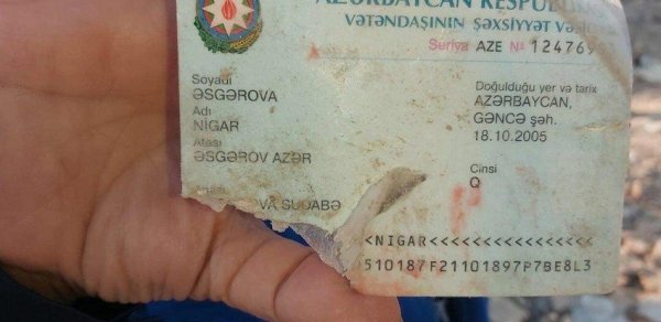 Ermənilərin Gəncəyə raket atması nəticəsində həlak olanlar arasında bir məktəbli də var