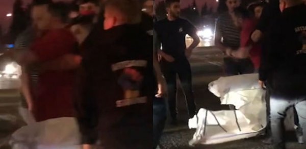 ABŞ-da aksiya zamanı yolu bağlayan erməniləri taxta ilə döydülər - VİDEO