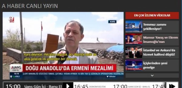 “A Haber” telekanalı: erməni quldurları Qarsda 360 türkü diri-diri yandırıblar
