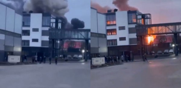 Ukraynada hava limanının vurulma görüntüləri - VİDEO