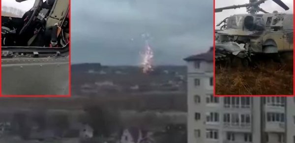 Rusiyaya məxsus helikopterlərin vurulması görüntüləri - ANBAAN VİDEO