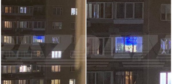 Moskva sakini Ukrayna bayrağı rəngində işıqlar yandırdı - evinə polisələr gəldi