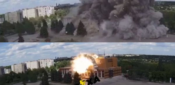 Rusiya Xarkovda Mədəniyyət evini bombalayıb: Biri uşaq olmaqla 7 nəfər yaralanıb - VİDEO