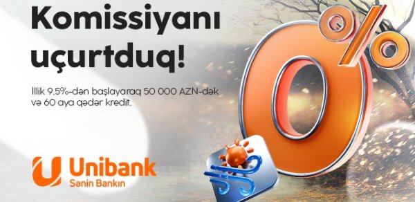 Unibank bir günlük “Komissiyasız çərşənbə” aksiyası keçirir