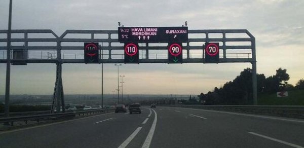 Bu yolda sürət həddi endirildi