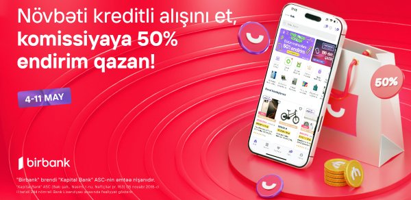 Umico kredit xətti ilə alış-verişə 50% komissiya endirimi