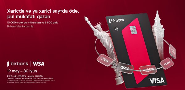 Birbank Visa kartları ilə ölkə xarici ödənişlərdə “Bir dünya fürsət” kampaniyası