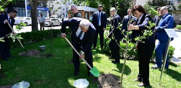Ukraynanın xarici işlər naziri Zəfər parkını və Şəhidlər xiyabanını ziyarət edib - FOTOLAR