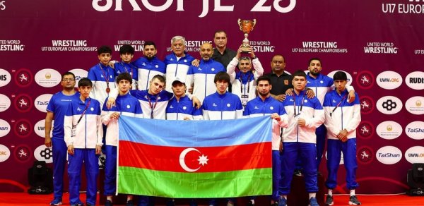 Azərbaycanın gənclərdən ibarət sərbəst güləş millisi Avropa çempionu olub