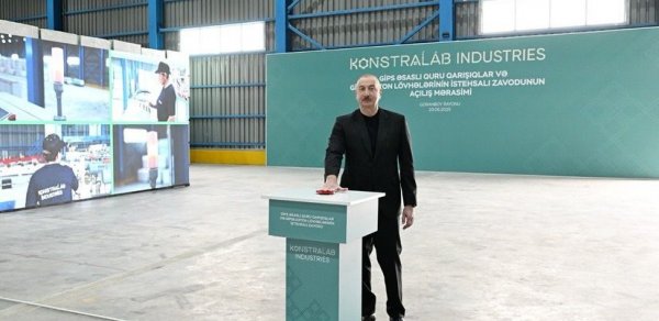 Goranboy rayonunda tikinti materialları istehsalı müəssisəsi istifadəyə verilib