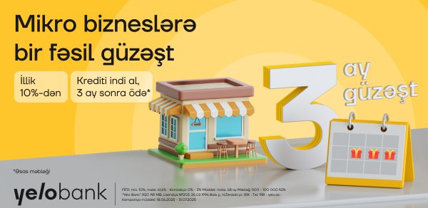 Yelo Bank-dan mikro bizneslərə bir fəsil güzəşt!