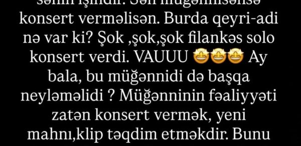 Almaxanım: " IQ səviyyəsi yerlərdə sürünən bəzi müğənnilər ..."