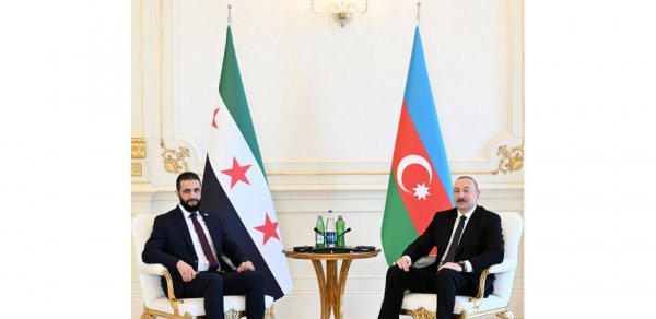 Prezident İlham Əliyevin Suriyanın keçid dövrü Prezidenti ilə geniş tərkibdə görüşü olub