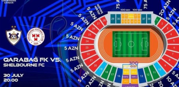 "Qarabağ" - "Şelburn" matçına satılan biletlərin sayı açıqlandı