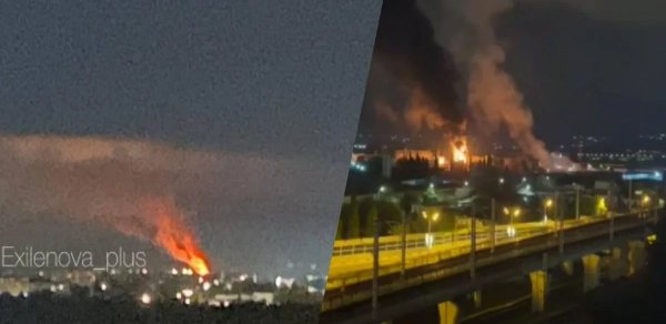 Soçidə neft bazasına PUA zərbəsi endirilib, yanğın olub
