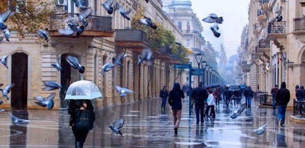 Bakıda küləyin sürəti artıb, yağış yağır - FAKTİKİ HAVA