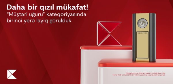 Kapital Bank “Globee–Innovation Awards”dan qızıl mükafata layiq görüldü