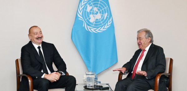 İlham Əliyev BMT-nin baş katibi Antonio Quterreş ilə görüşüb