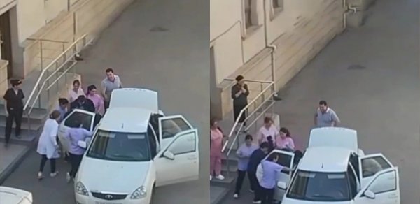 Azərbaycanda qadın avtomobildə uşaq dünyaya gətirdi - VİDEO