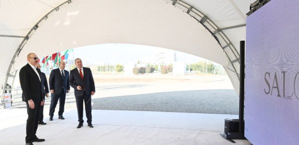 Prezident “Saloğlu Qarabağ” MMC-nin istehsal müəssisəsinin təməlini qoydu - FOTOLAR
