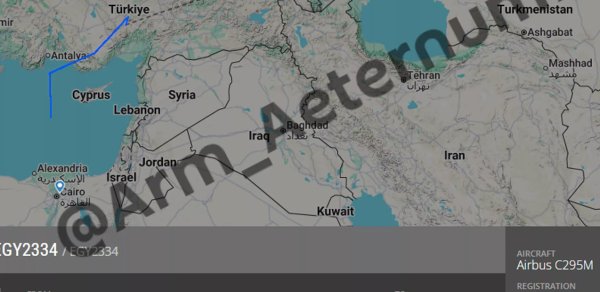 Misir təyyarəsi Ermənistandan keçməklə Azərbaycana gəlib