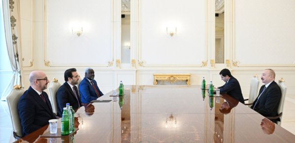 İlham Əliyev "Zayed İnsan Qardaşlığı Mükafatı" ilə bağlı nümayəndə heyətini qəbul etdi - FOTOLAR